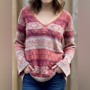 FREE PEOPLE Alpaca Blend Fair Isle Sweater - Size Medium